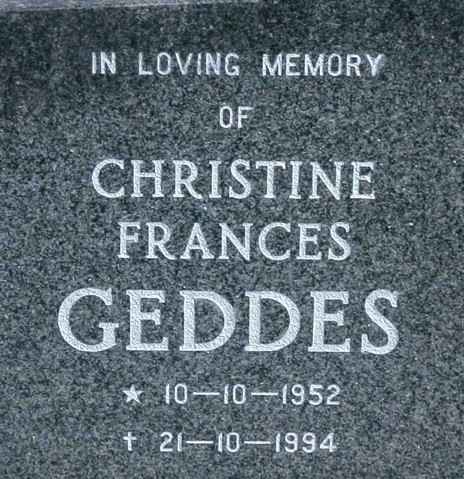 GEDDES Christine Frances 1952-1994