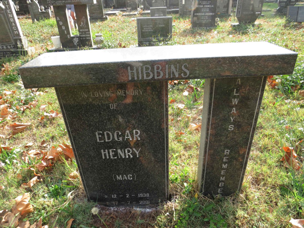 HIBBINS Edgar Henry 1938-2001