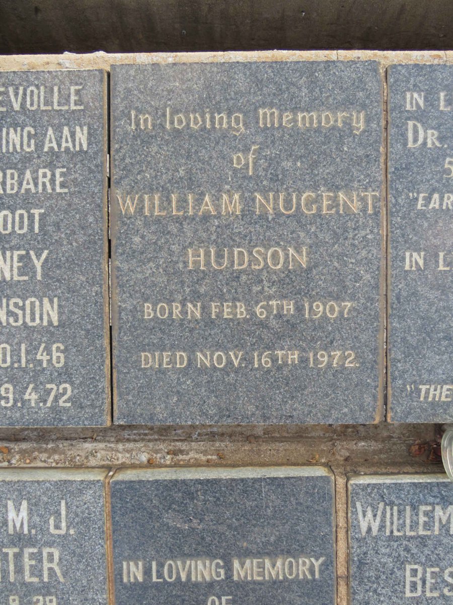 HUDSON William Nugent 1907-1972