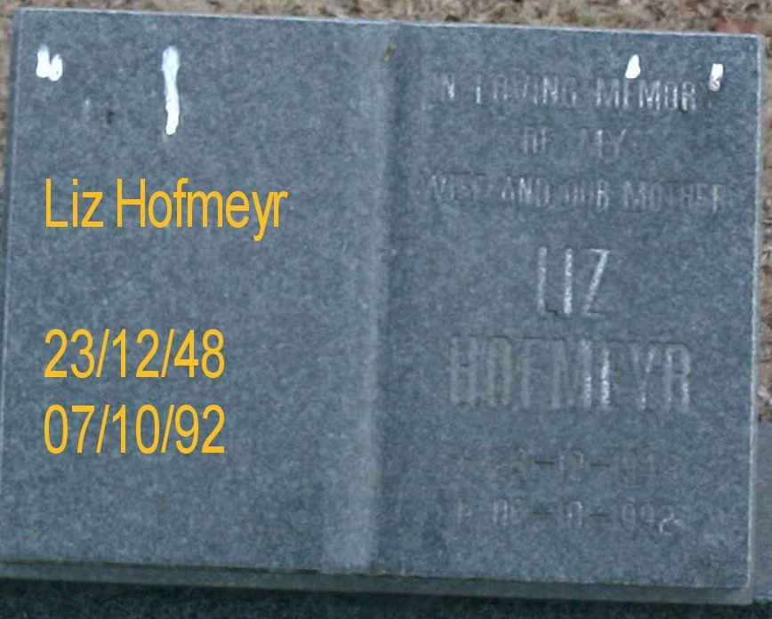 HOFMEYR Liz 1948-1992