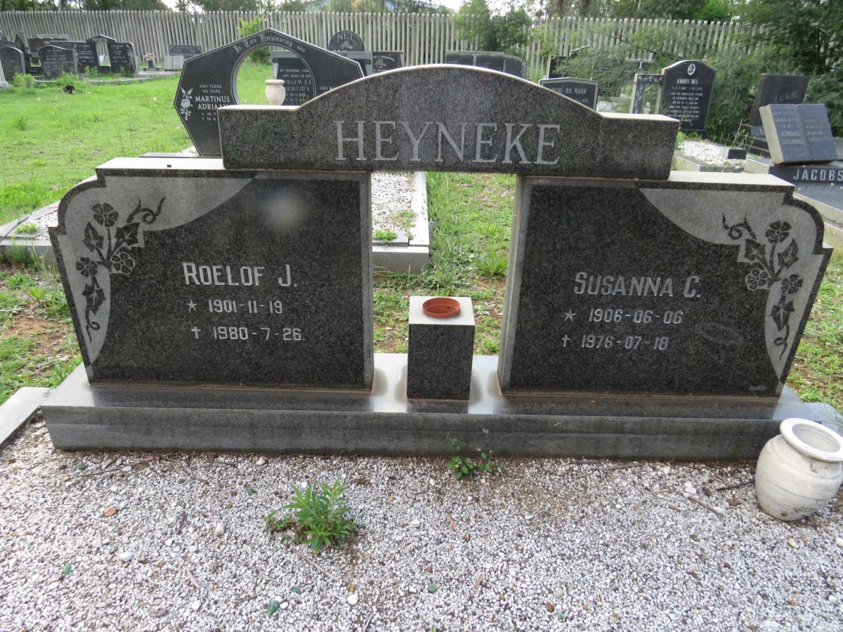 HEYNEKE Roelof J. 1901-1980 &amp; Susannna C. 1906-1976