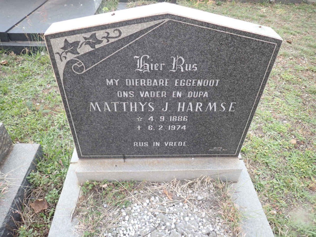 HARMSE Matthys J. 1886-1974