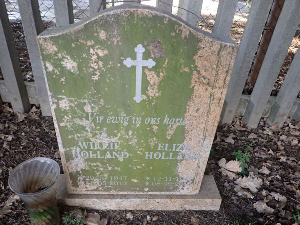 HOLLAND Willie 1947-2012 &amp; Elize 1947-2014