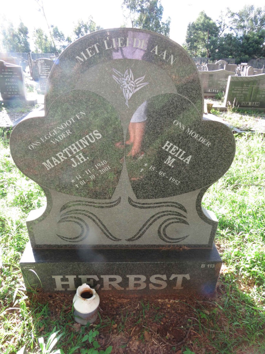 HERBST Marthinus J.H. 1940-2001 &amp; Heila M. 1952-
