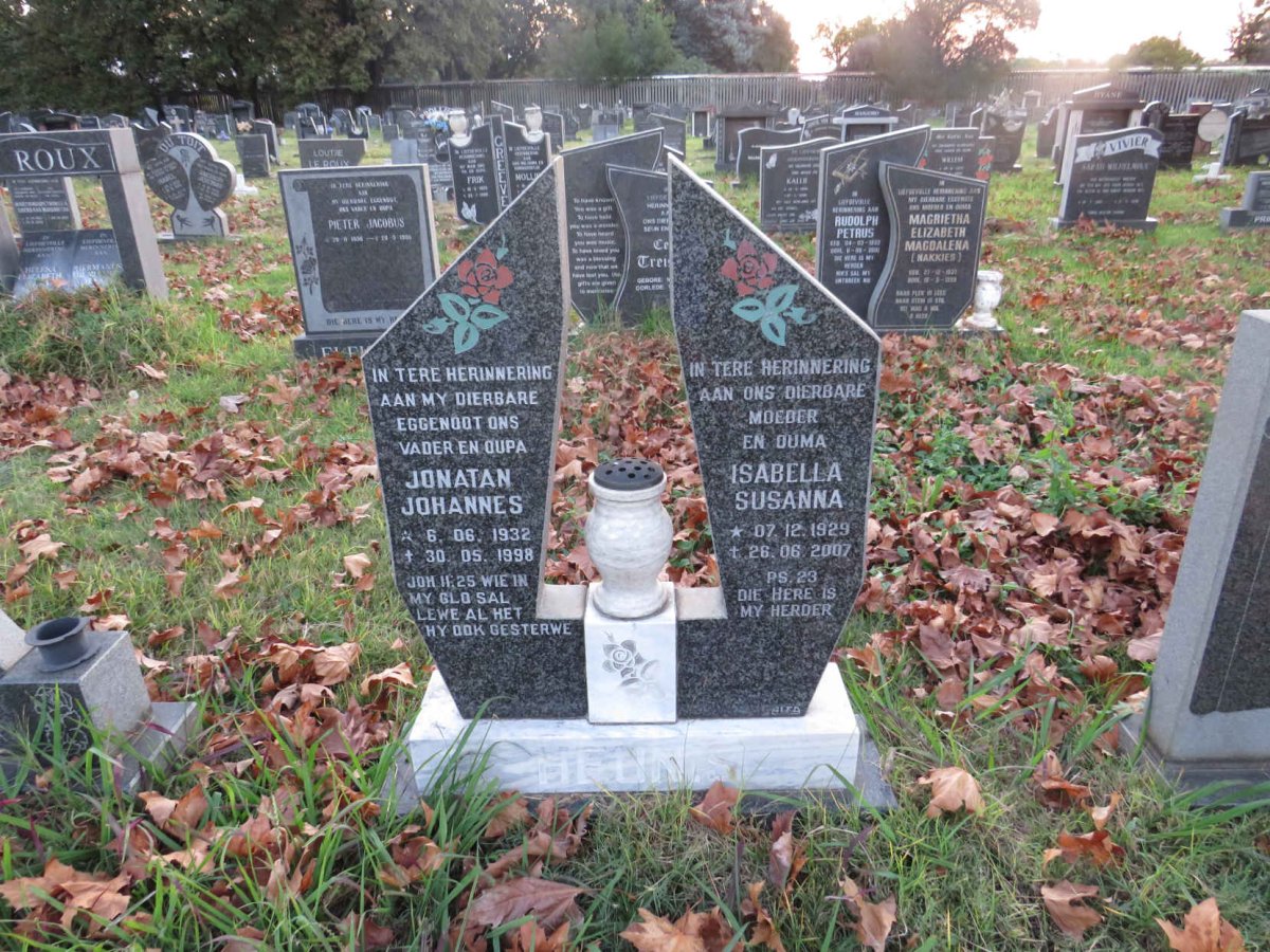 HEUNIS Jonatan Johannes 1932-1998 & Isabella Susanna 1929-2007