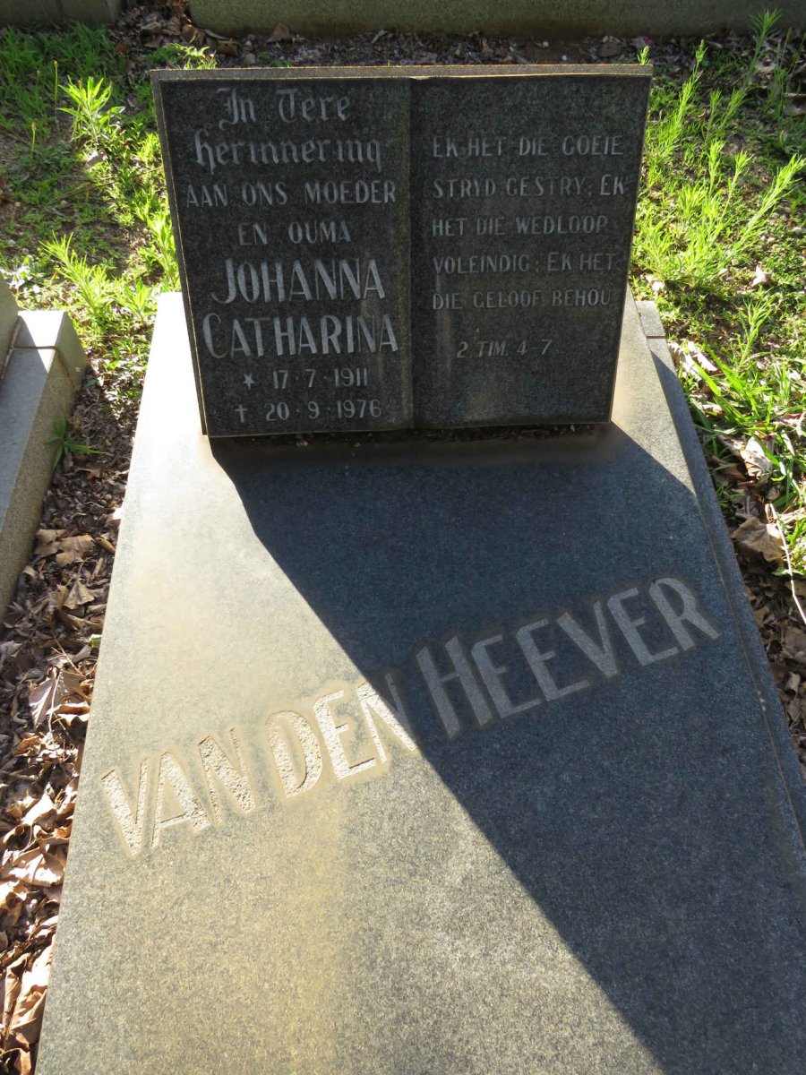 HEEVER Johanna Catharina, van den 1911-1976