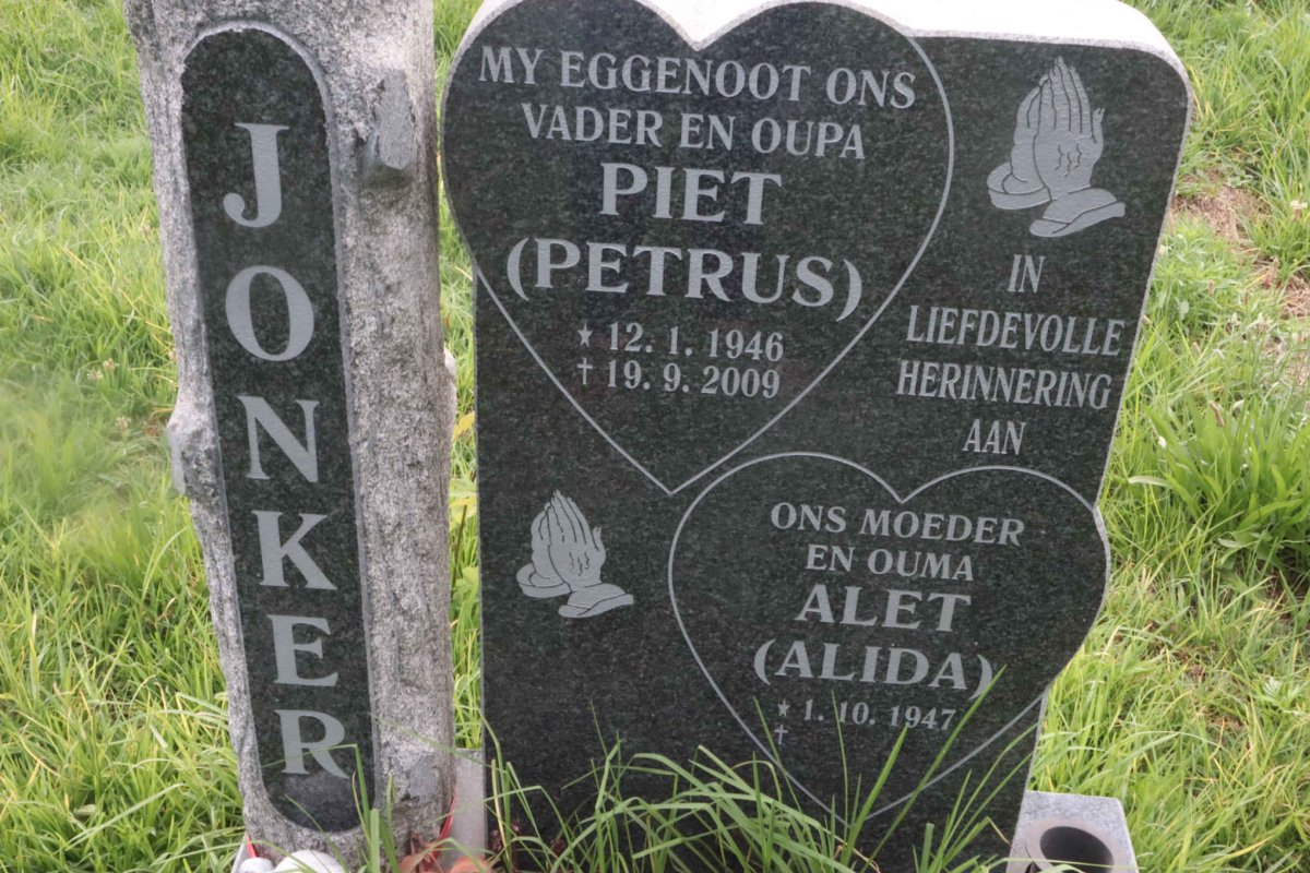 JONKER Petrus 1946-2009 &amp; Alida 1947-