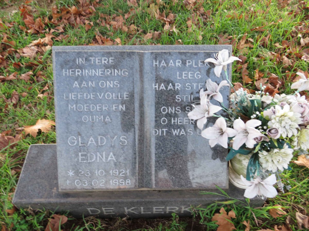KLERK Gladys Edna, de 1921-1998