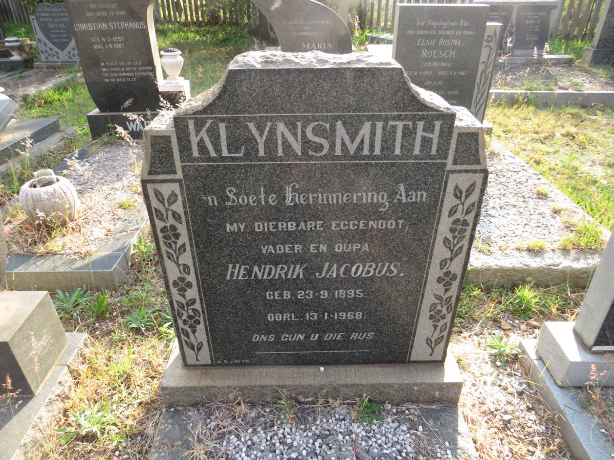 KLYNSMITH Hendrik Jacobus 1895-1968