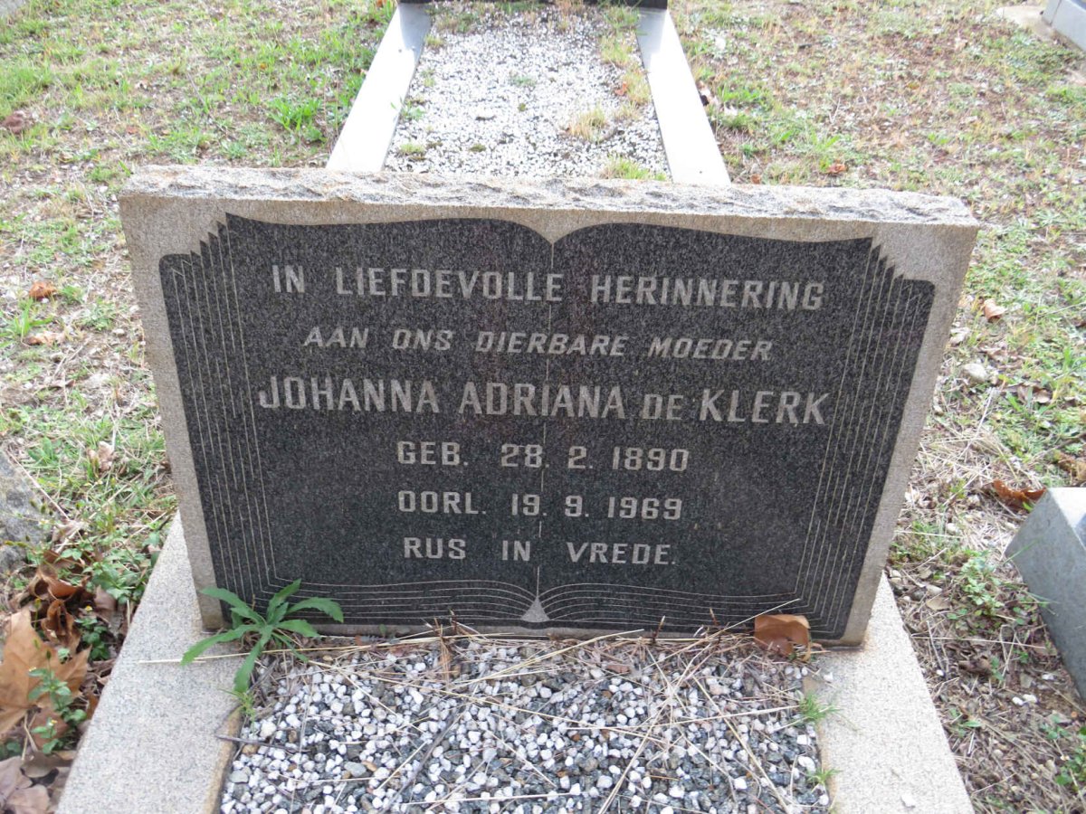 KLERK Johanna Adriana, de 1890-1969