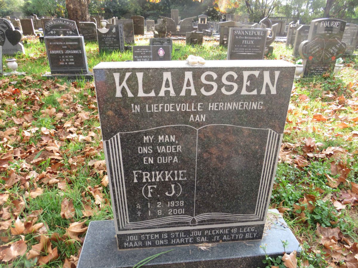KLAASSEN F.J. 1938-2001