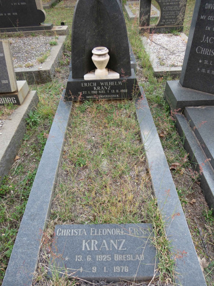 KRANZ Erich Wilhelm 1919-1968 &amp; Christa Eleonore Erna 1925-1978