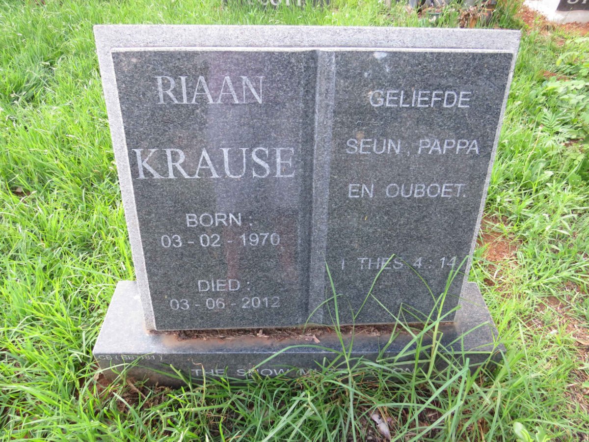 KRAUSE Riaan 1970-2012