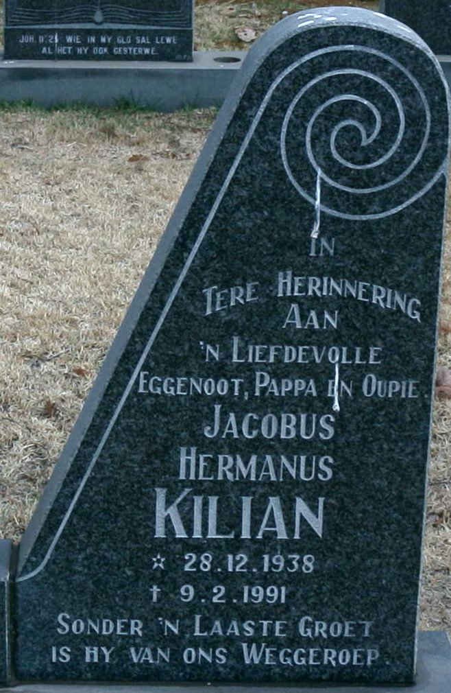 KILIAN Jacobus Hermanus 1938-1991