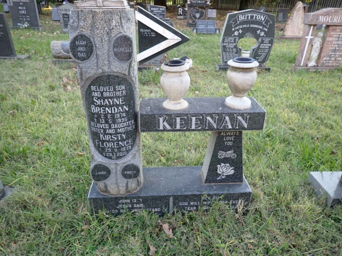 KEENAN Shayne Brendan 1974-1995 &amp; Kirsty Florence 1979-2015