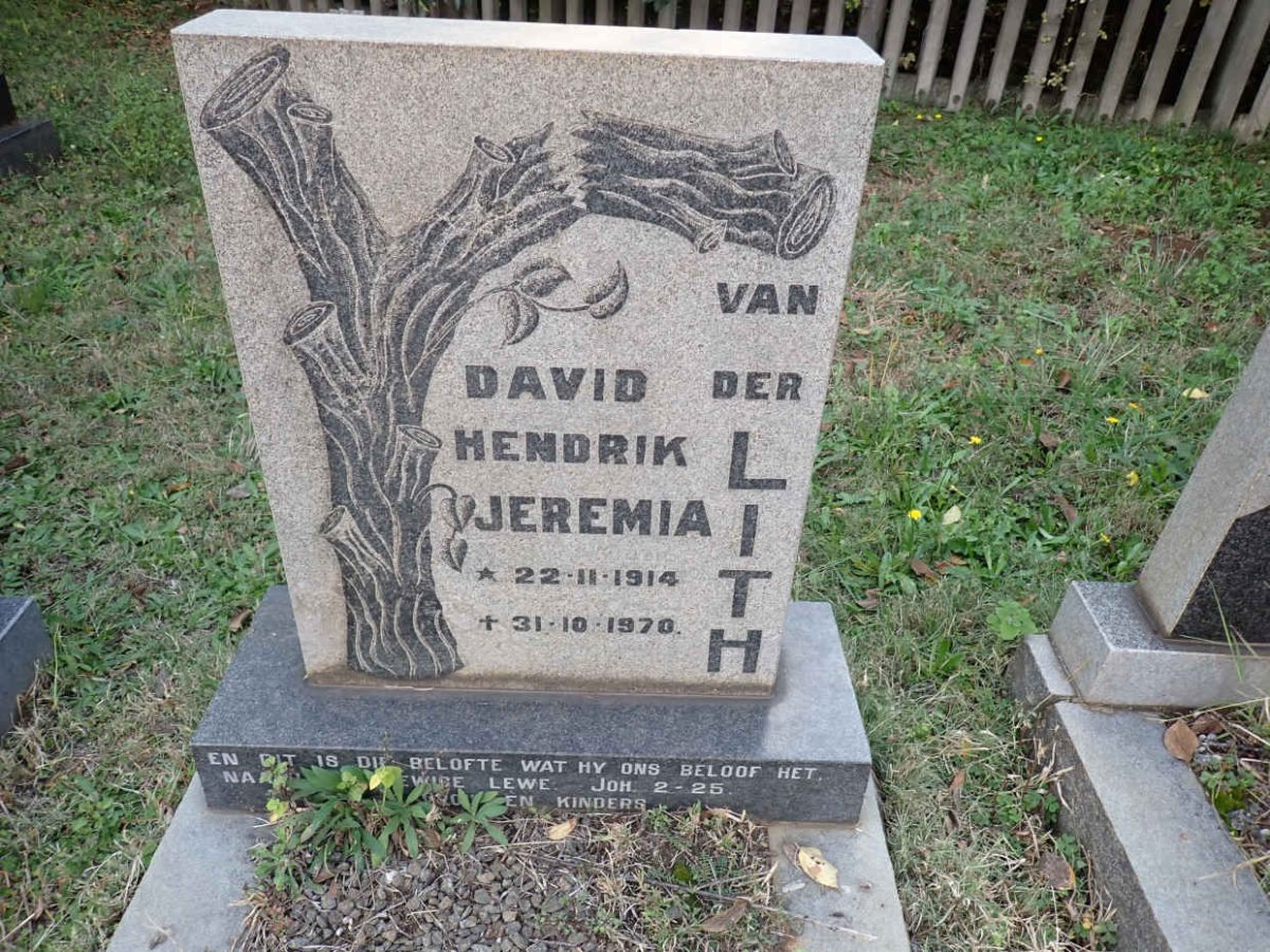 LITH David Hendrik Jeremia, van der 1914-1970