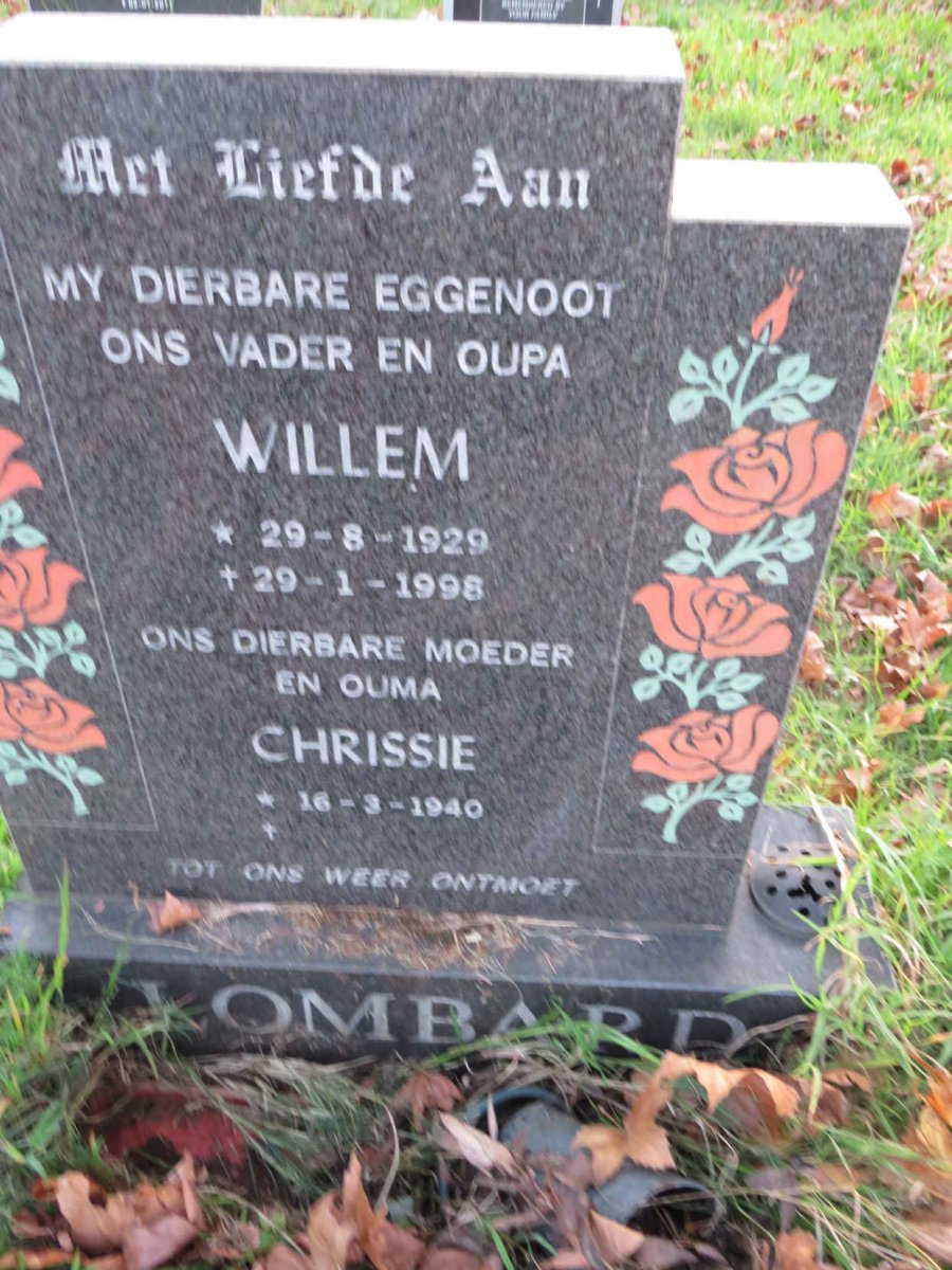 LOMBARD Willem 1929-1998 &amp; Chrissie 1940-