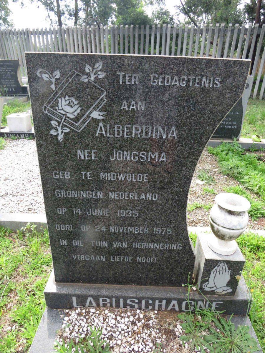 LABUSCHAGNE Alberdina nee JONGSMA 1935-1975
