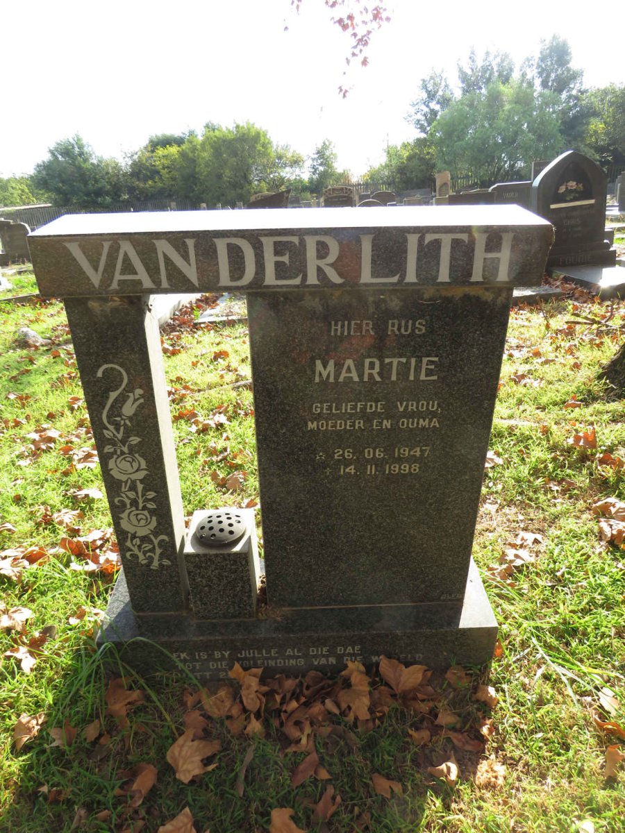 LITH Martie, van der 1947-1998