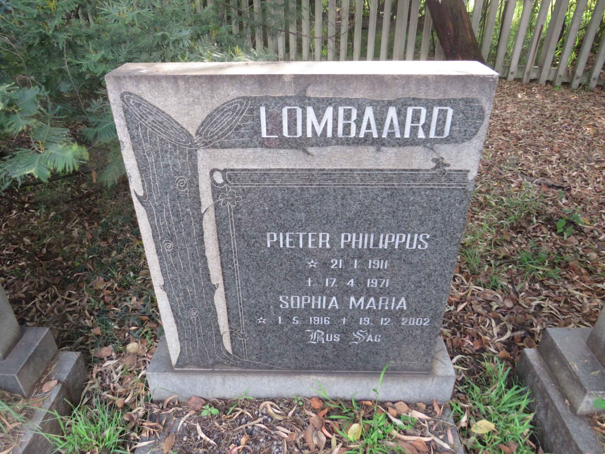 LOMBAARD Pieter Philippus 1911-1971 &amp; Sophia Maria 1916-2002
