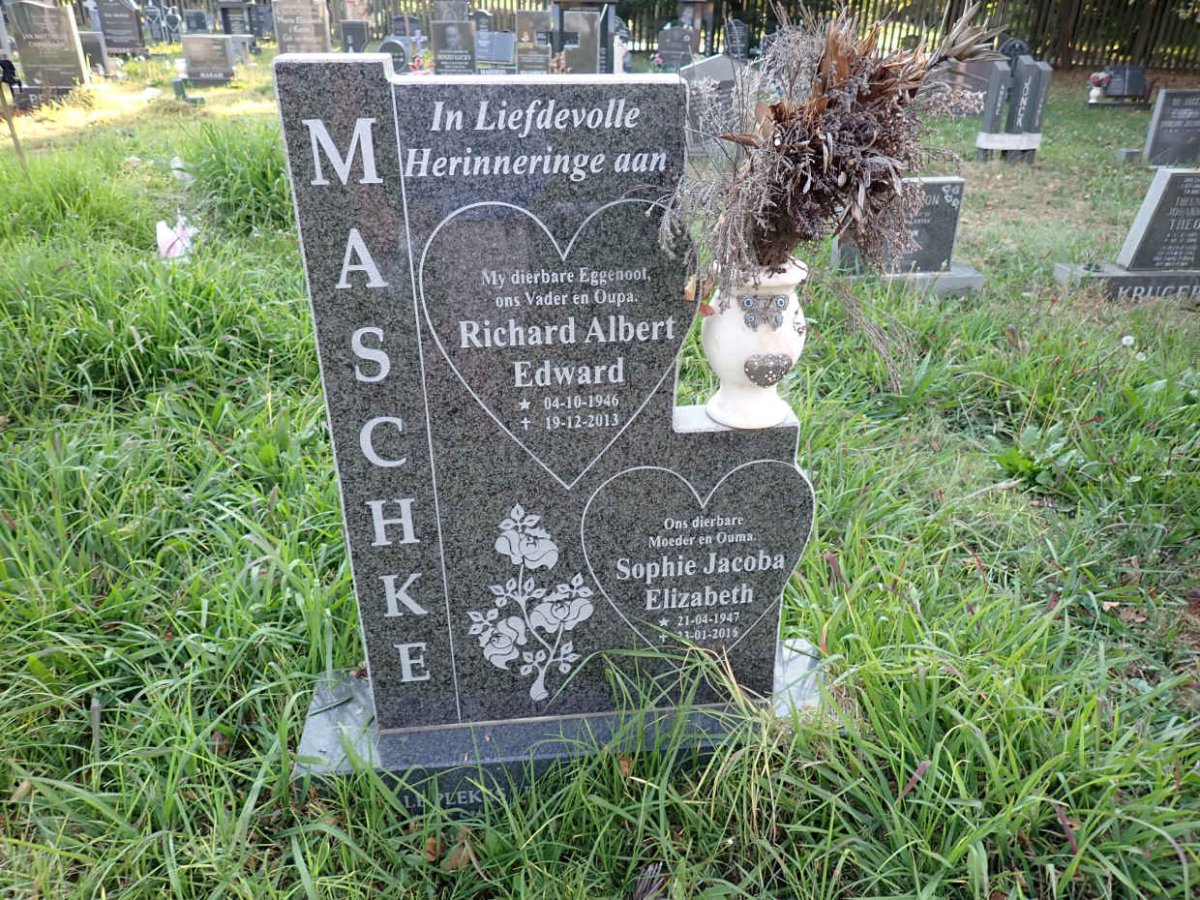 MASCHKE Richard Albert Edward 1946-2013 &amp; Sophia Jacoba Elizabeth 1947-2016