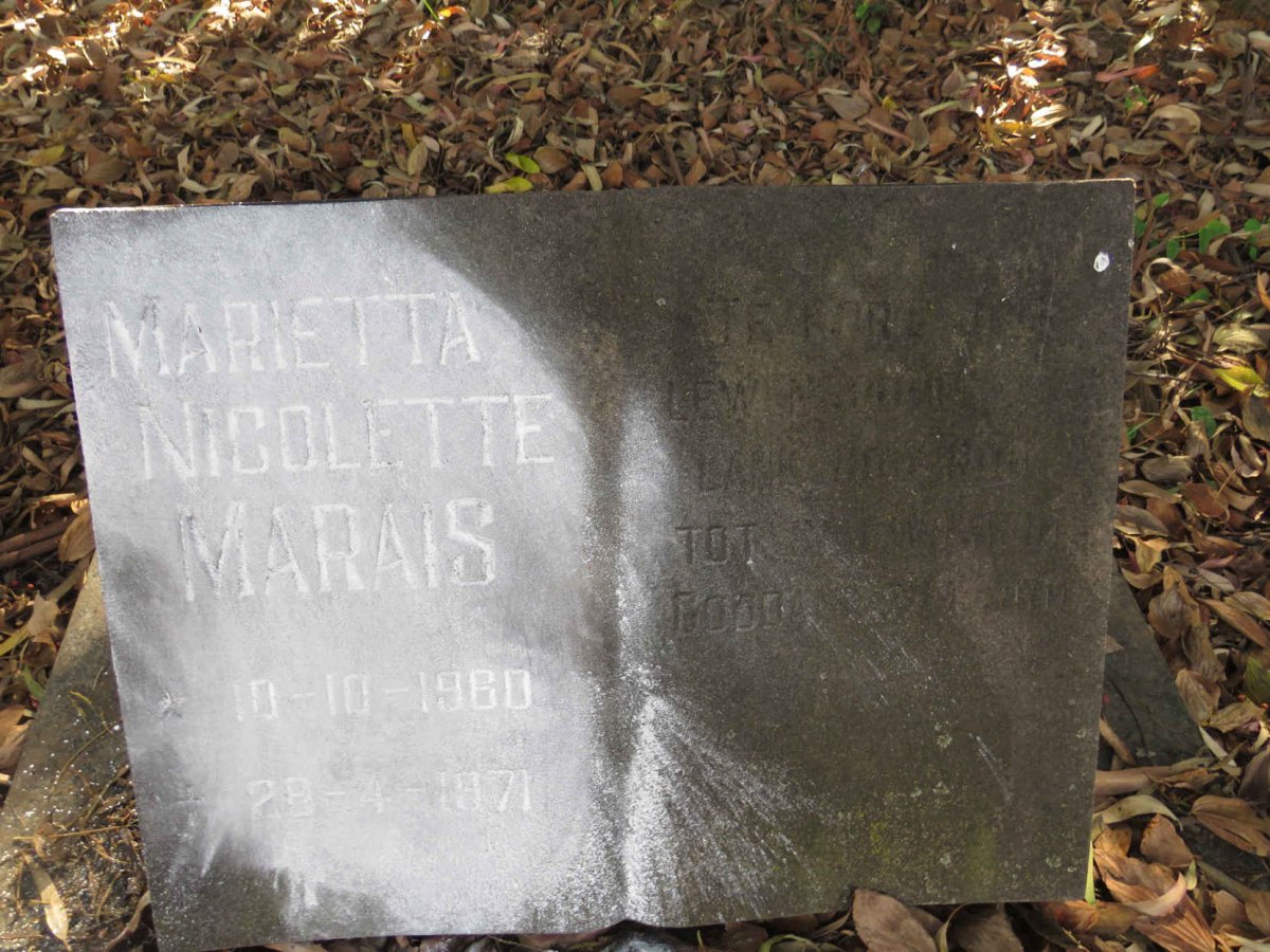 MARAIS Marietta Nicolette 1960-1971