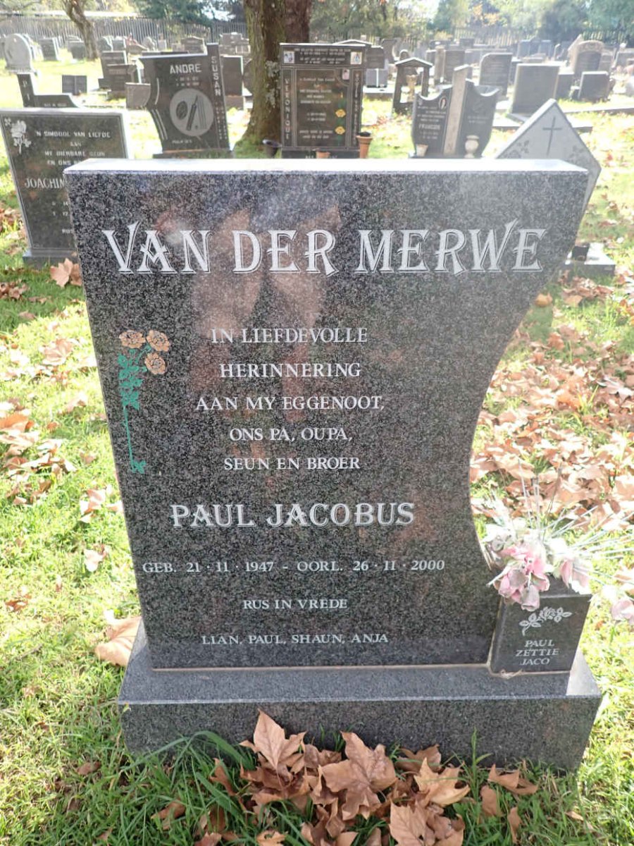 MERWE Paul Jacobus, van der 1947-2000