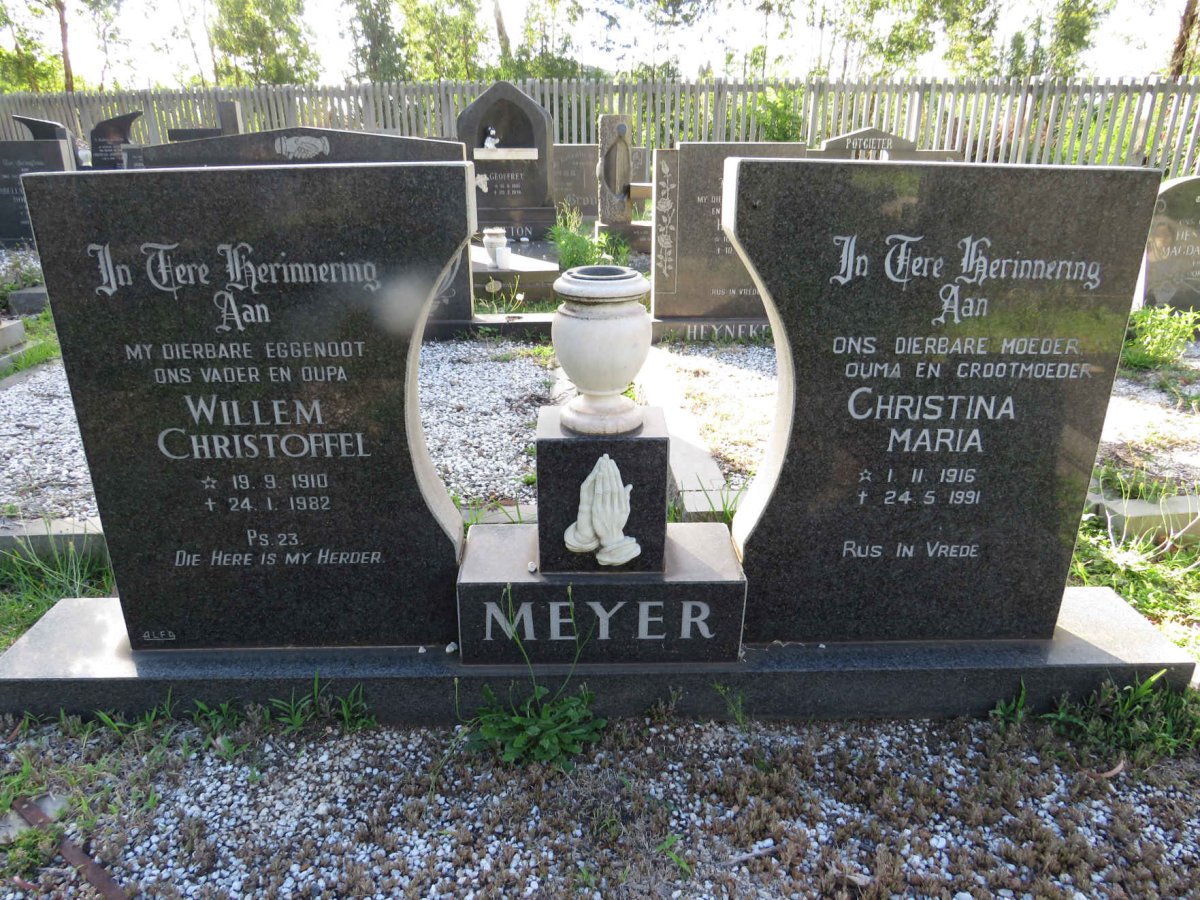 MEYER Willem Christoffel 1910-1982 &amp; Christina Maria 1916-1991