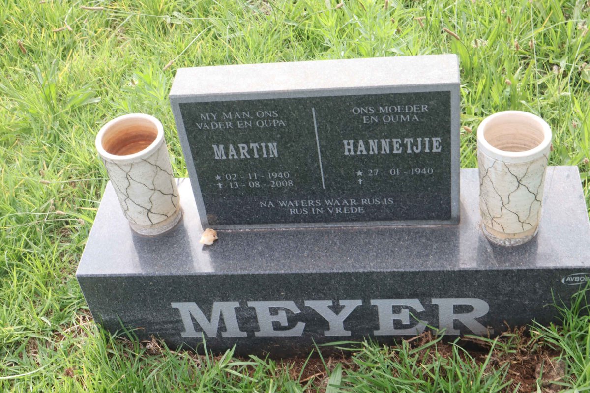 MEYER Martin 1940-2008 &amp; Hannetjie 1940-
