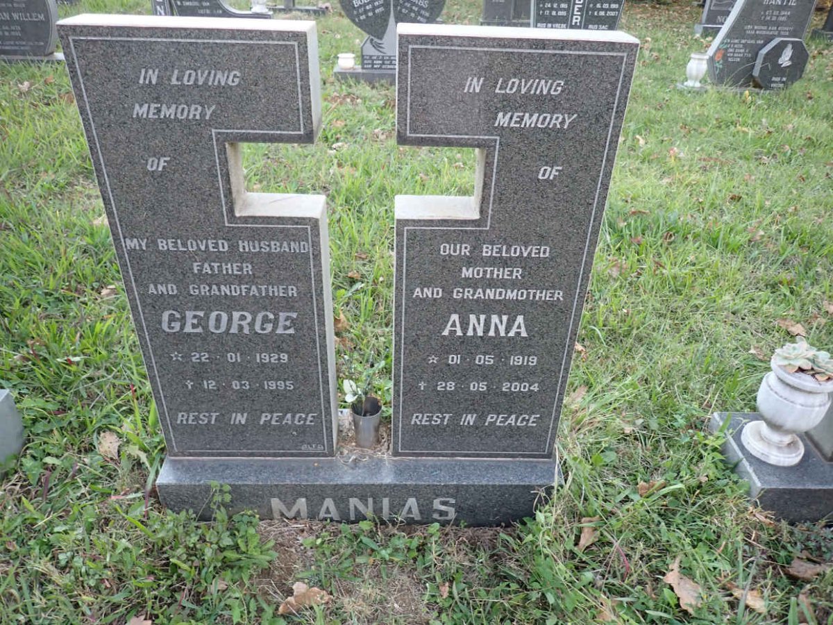 MANIAS George 1929-1995 &amp; Anna 1919-2004
