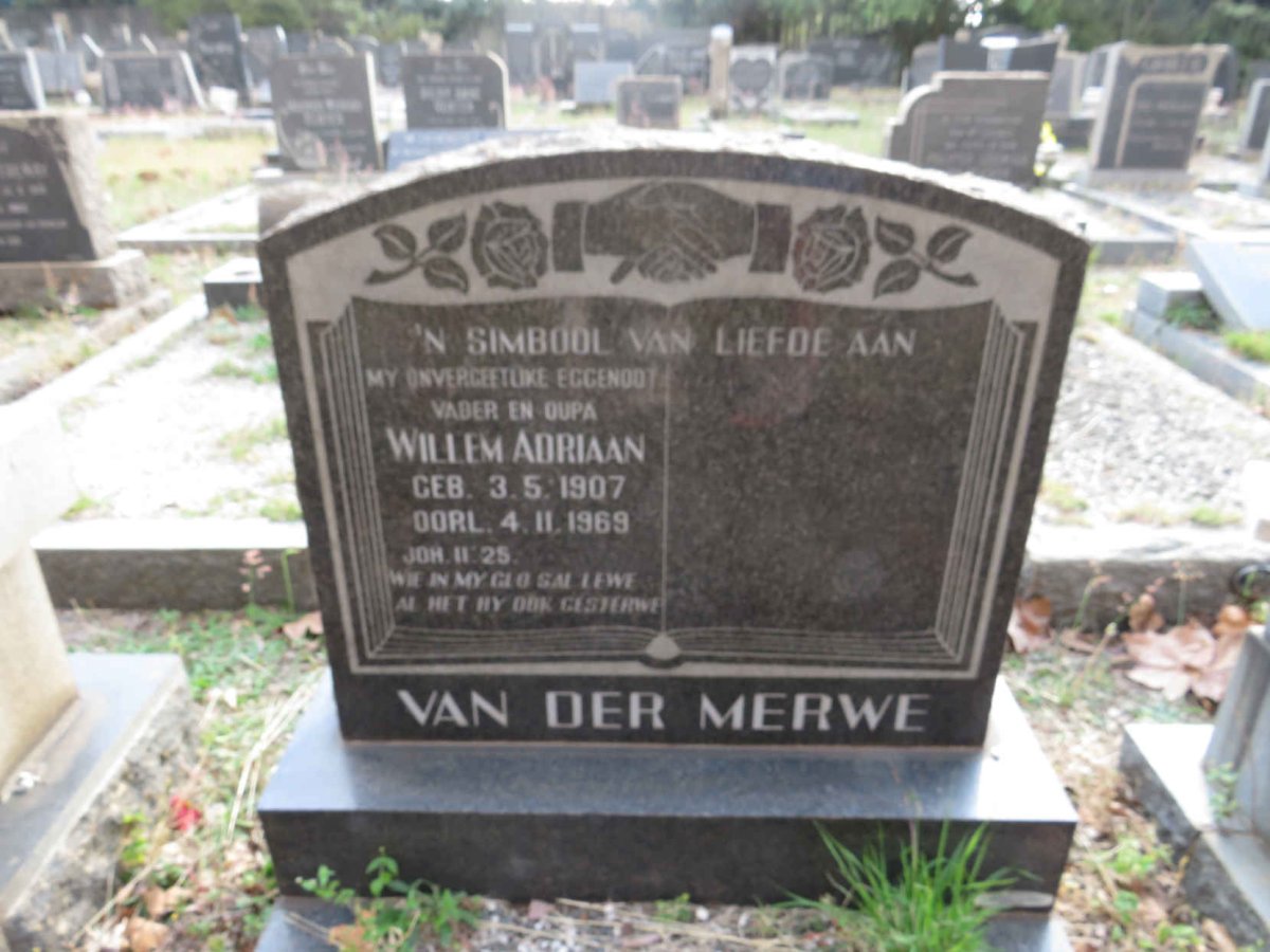 MERWE Willem Adriaan, van der 1907-1969