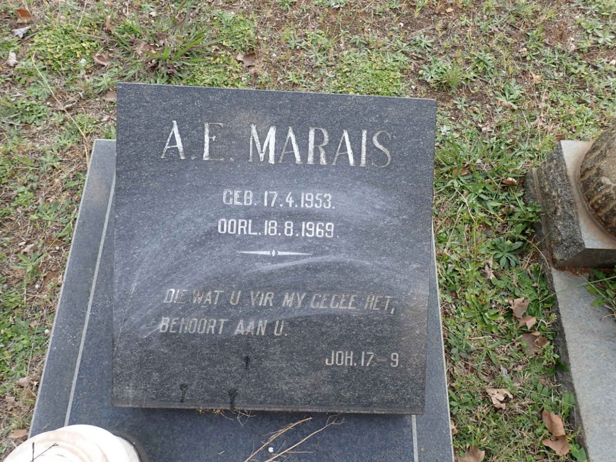 MARAIS A.E. 1953-1969