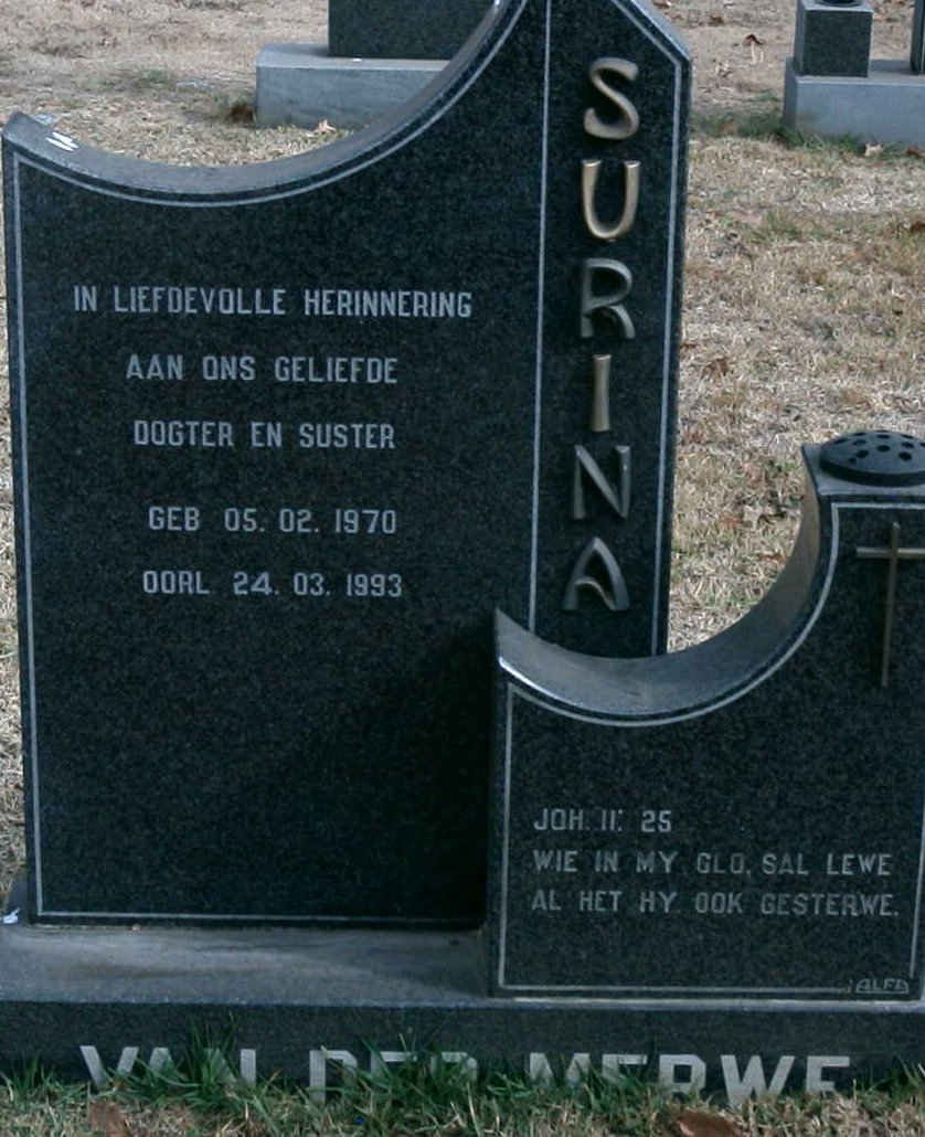 MERWE Surina, van der 1970-1993