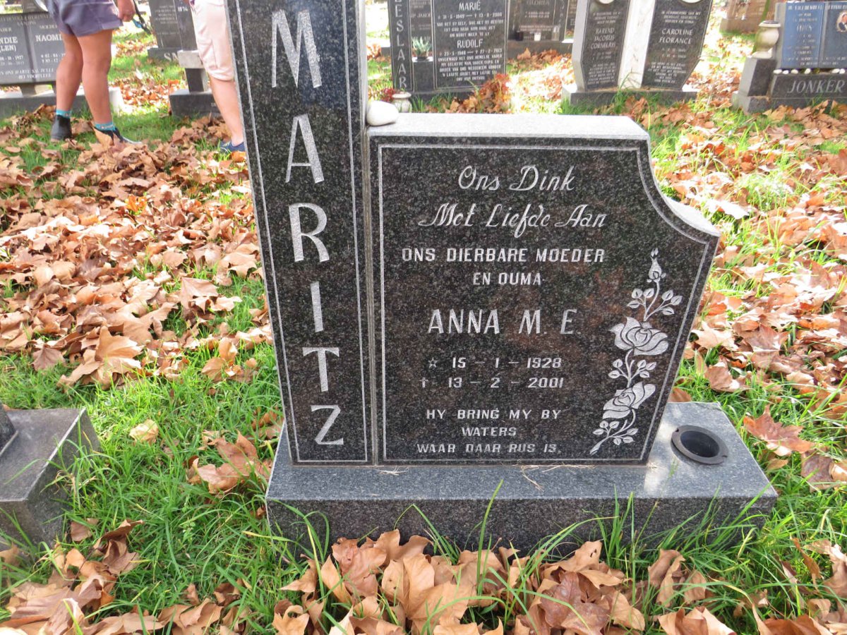 MARITZ Anna M.E. 1928-2001