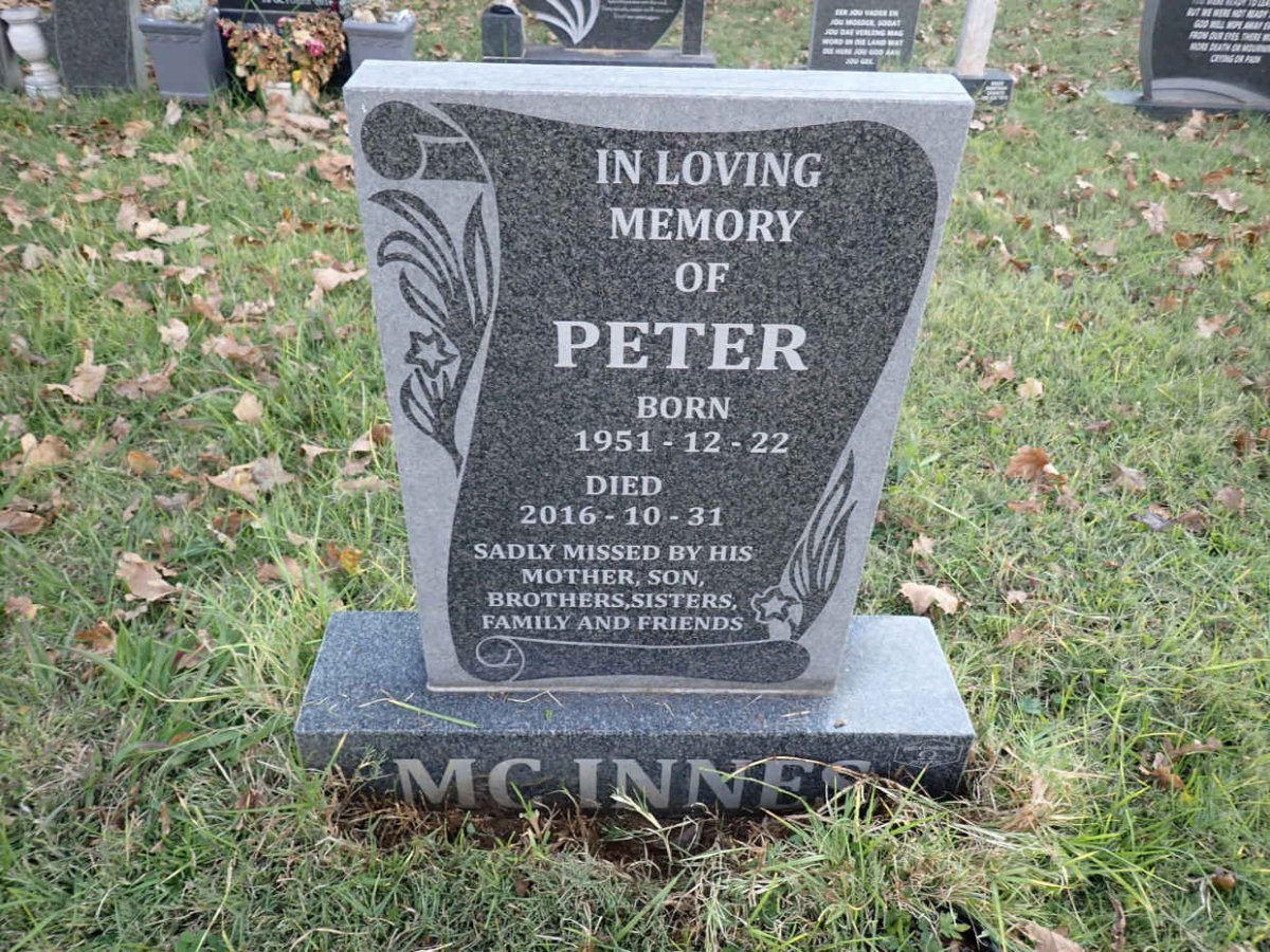 MCINNES Peter 1951-2016