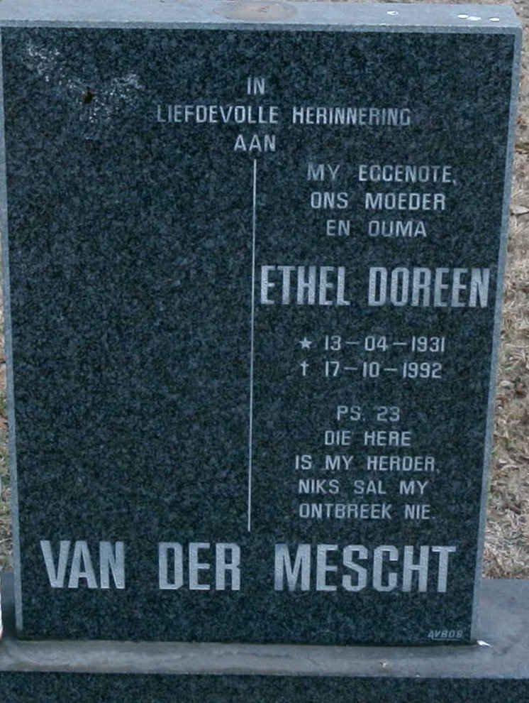 MESCHT Ethel Doreen, van der 1931-1992