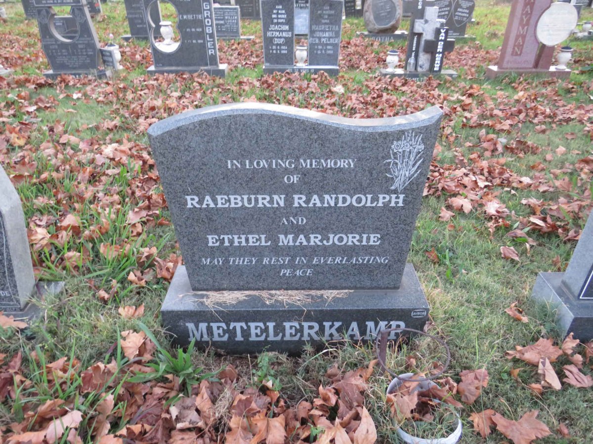 METELERKAMP Raeburn Randolph & Ethel Marjorie