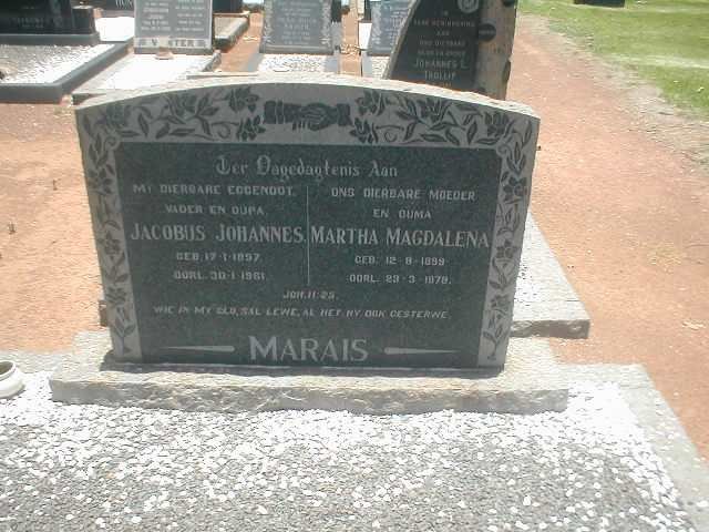 MARAIS Jacobus Johannes 1897-1961 &amp; Martha Magdalena 1899-1978