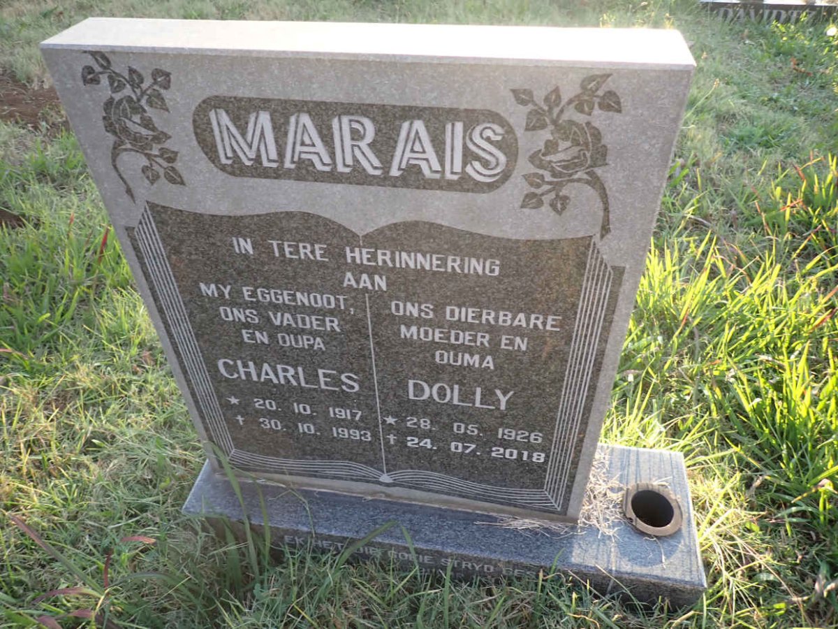 MARAIS Charles 1917-1993 &amp; Dolly 1926-2018