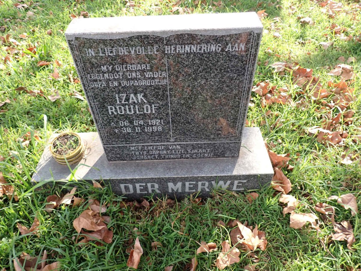 MERWE Izak Roulof, van der 1921-1998