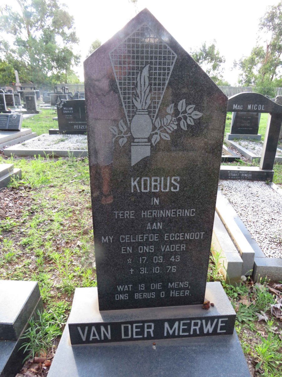 MERWE Kobus, van der 1943-1976