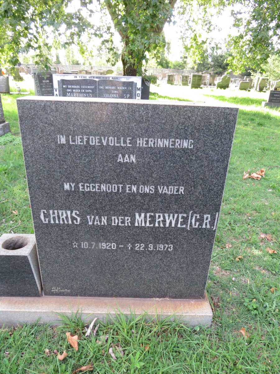 MERWE Chris, van der 1920-1973
