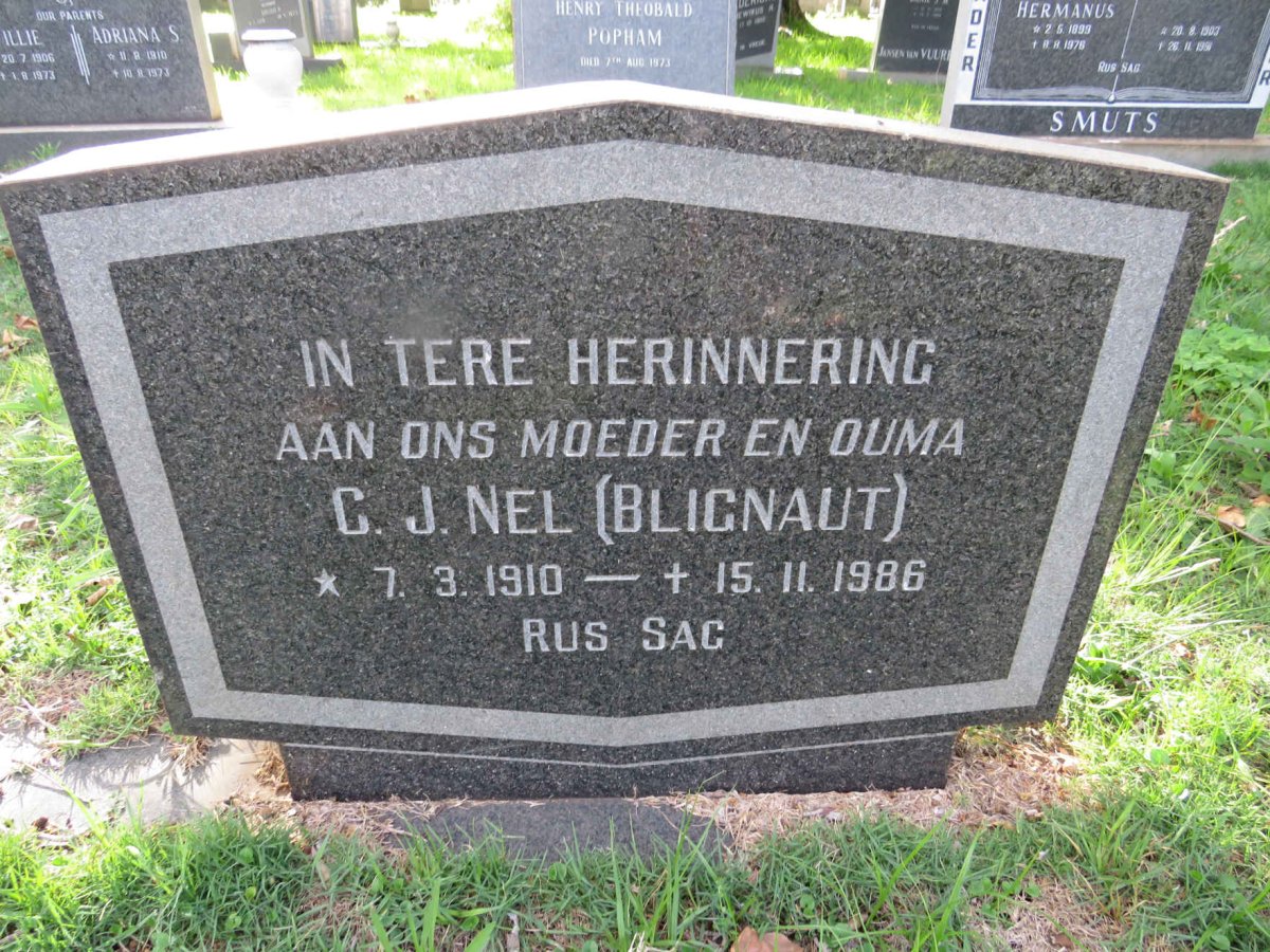 NEL C.J. nee BLIGNAUT 1910-1986