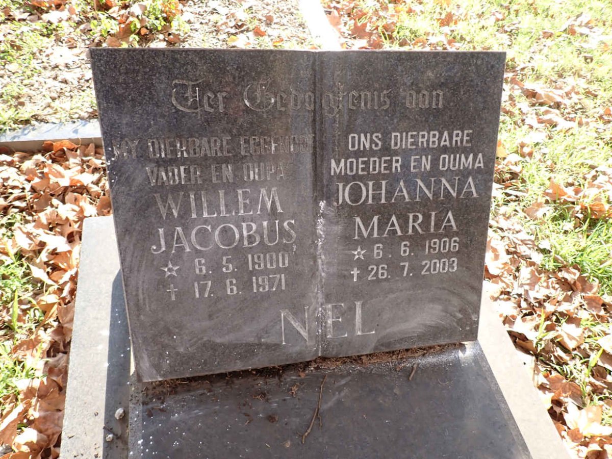 NEL Willem Jacobus 1900-1971 &amp; Johanna Maria 1906-2003