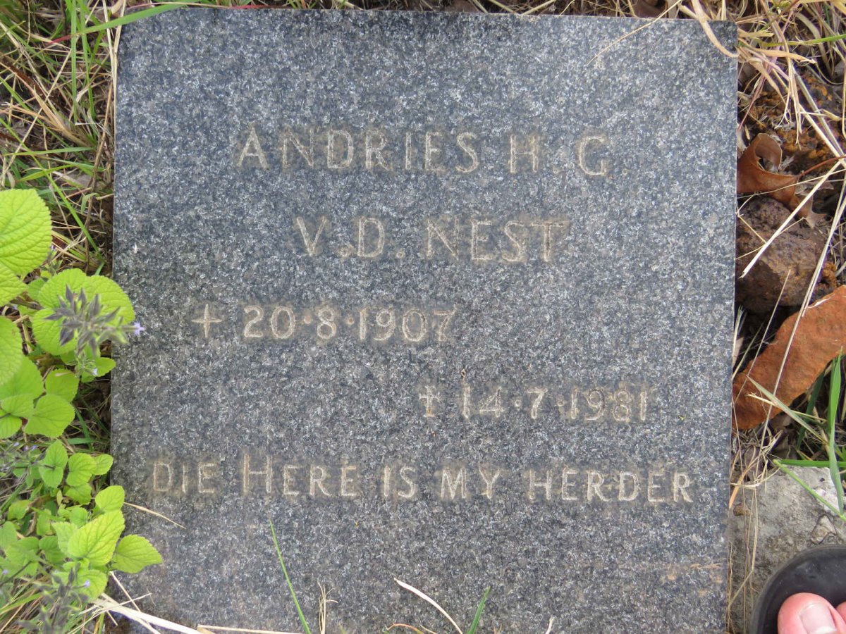 NEST Andries H.G., v.d. 1907-1981