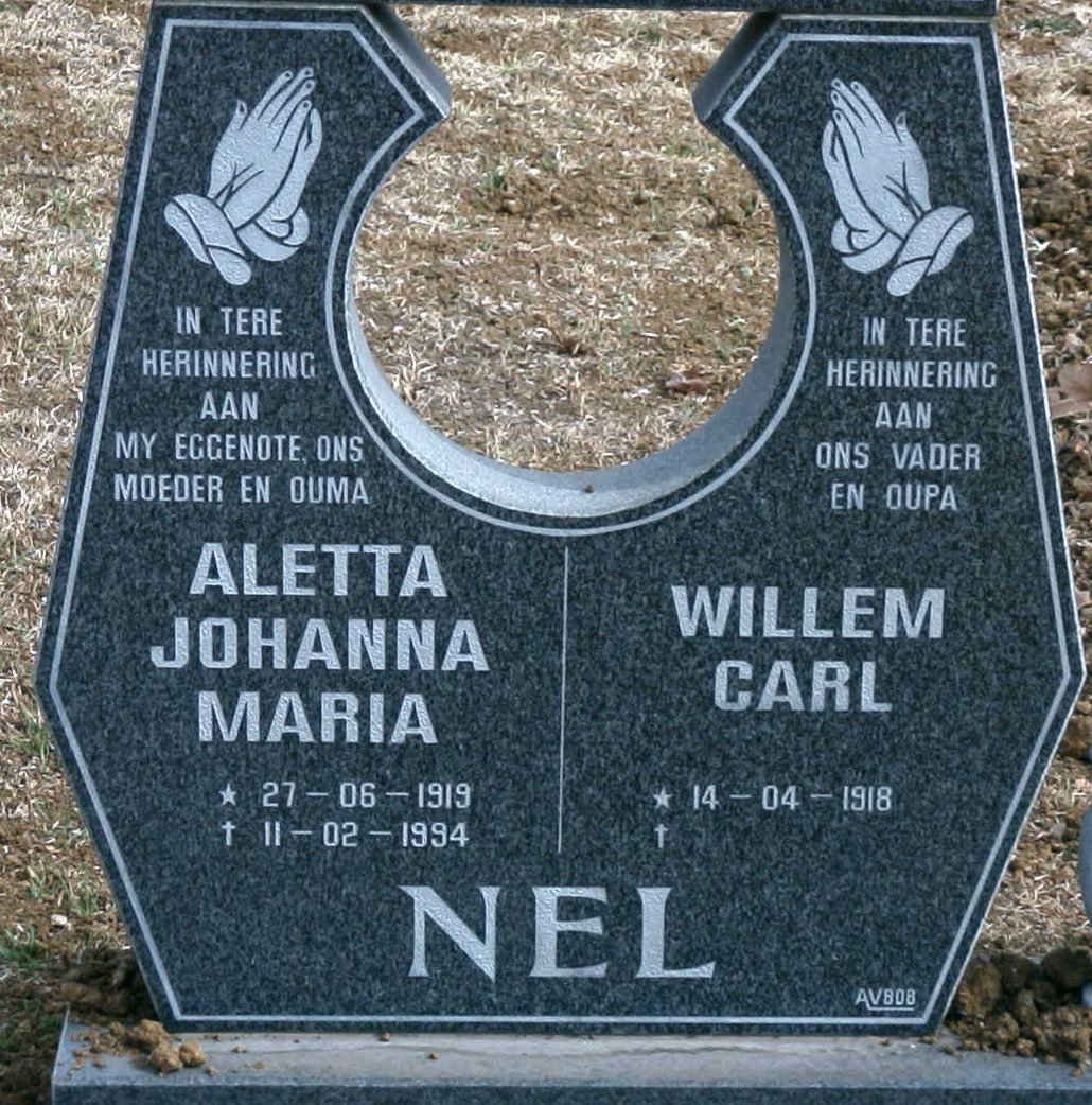 NEL Willem Carl 1918- &amp; Aletta Johanna Maria 1919-1994