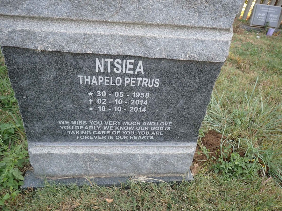 NTSIEA Thapelo Petrus 1958-2014