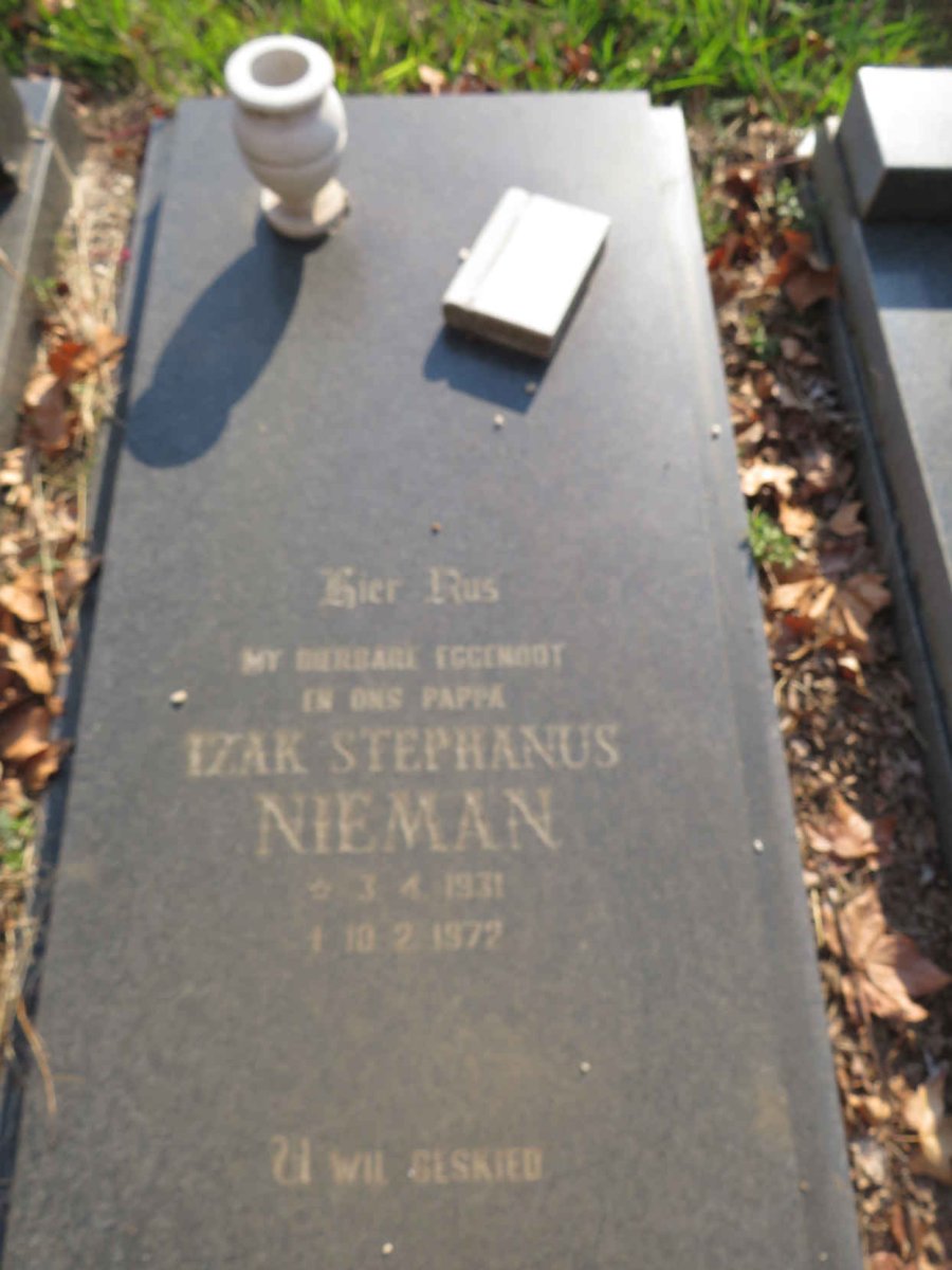 NIEMAN Izak Stephanus 1931-1972