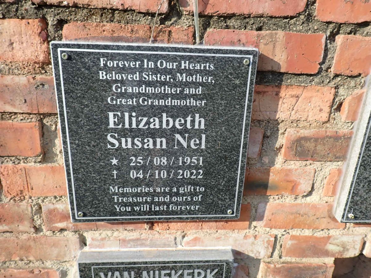 NEL Elizabeth Susan 1951-2022