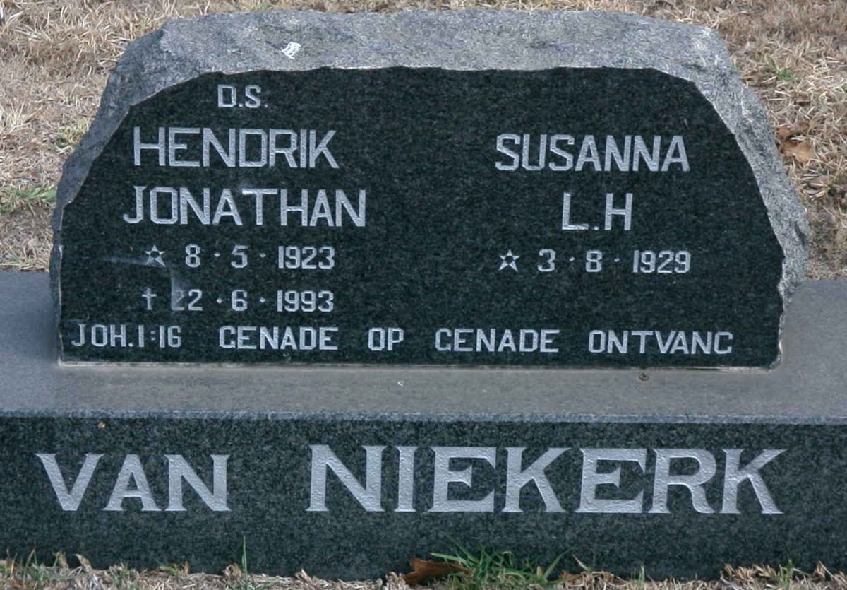 NIEKERK Hendrik Jonathan, van 1923-1993 &amp; Susanna L.H. 1929-